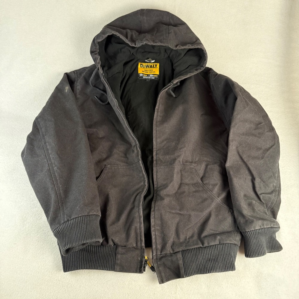 DeWalt Heated Work Gear Jacket Mens Large Black Canvas 12V 20V Max UNTESTED